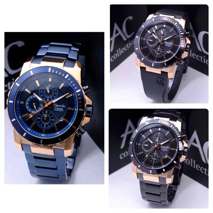 AC 6141MC JAM TANGAN PRIA ALEXANDRE CHRISTIE 6141MC / AC 6141 RANTAI, RUBBER, KULIT [ORIGINAL]