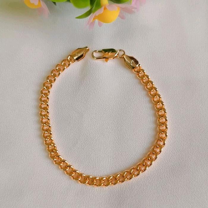 GELANG SIMPLE RANTAI SISIK NAGA 20CM PERHIASAN SWASA LAPIS EMAS ORIGINAL XUPING