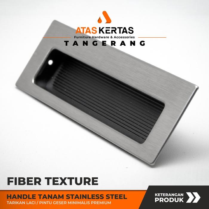 handle tanam stainless kotak hairline - tarikan laci tanam - handle tanam pintu sliding / geser