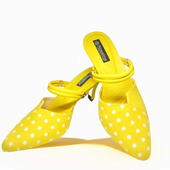 Sepatu Sandal Wanita Roselina Model Bapau Sambung Pulkadot Shoes