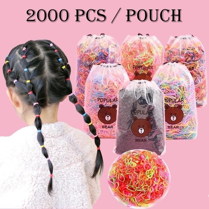 SG IKAT RAMBUT GELANG KUNCIRAN IKET HEAD-BAND BAHAN KARET WARNA WARNI Karet Ikat Rambut Warna Warni