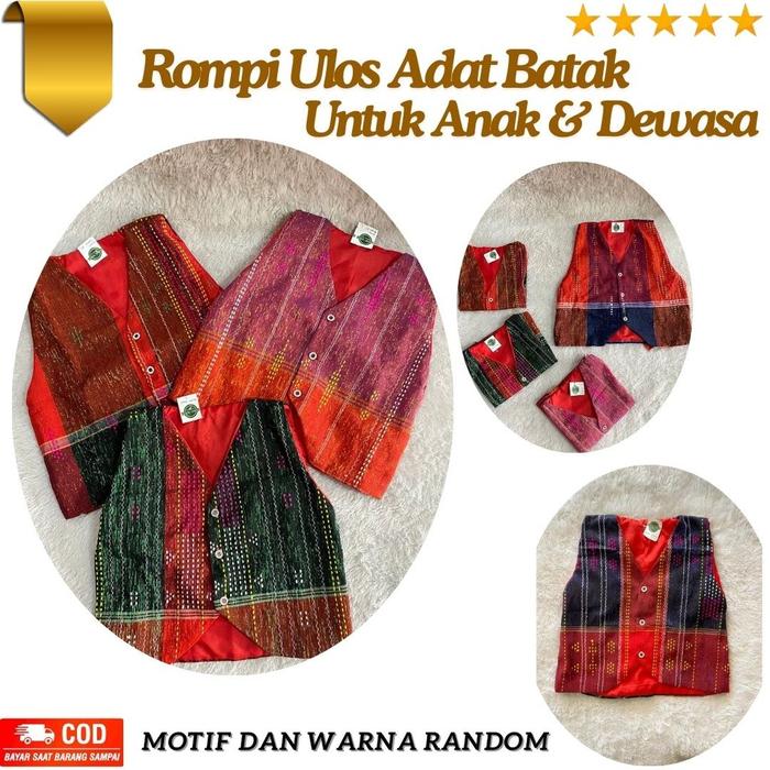 rompi ulos batak anak dan, bahan katun, ukuran m dan a