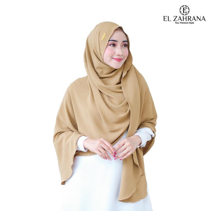 PROMO!! El Zahrana Lovely Shawl   Crinkle Airflow Kerudung Pashmina Oval Melayu - Pasmina Syari Jumb