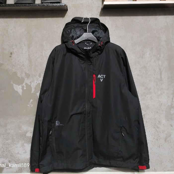 JACKET OUTDOOR BLOODS ACTV VAGUE BLACK RED ORIGINAL.!! Pria Wanita Parasut Jaket