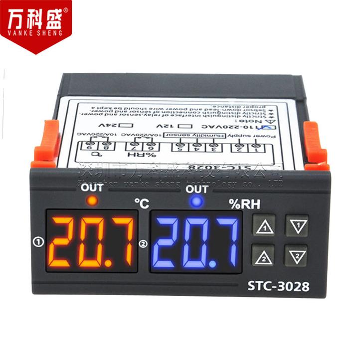 Dual Digital Thermostat Temperature Humidity Control STC-3028
