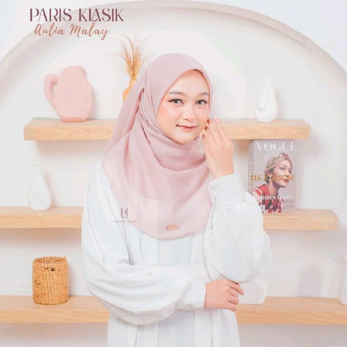 Aulia Malay S  Paris klasik Premium  Jilbab Segi Empat Kerudung oval Muslim Katun