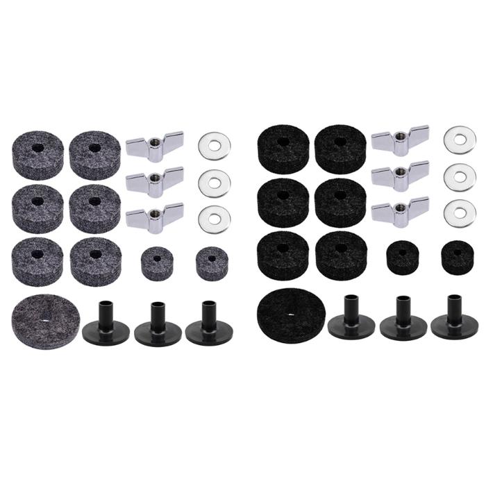 Terlaris, 18 Pieces/set Practical Drum Set Cymbal Felts+Sleeves+Wing