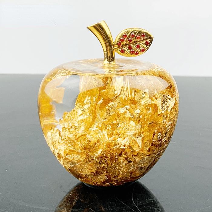 New Gold Foil Apple Crafts Figurines Miniatures Decoration for Home