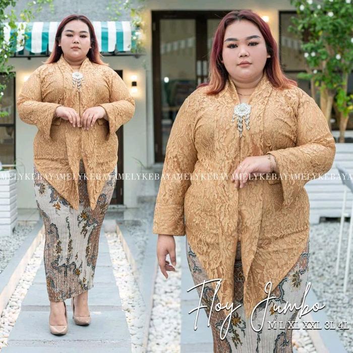 Shintia Kebaya | SETELAN KEBAYA FLOY BROKAT JUMBO LD 130 / KEBAYA FLOY KARTINI BAJU KEBAYA WANITA MO