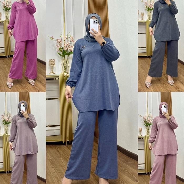 Setelan wanita bhn knit dan Setelan Inji premium koleksi Bhadshopbutik Wanita Linen Baju Blazer Panj