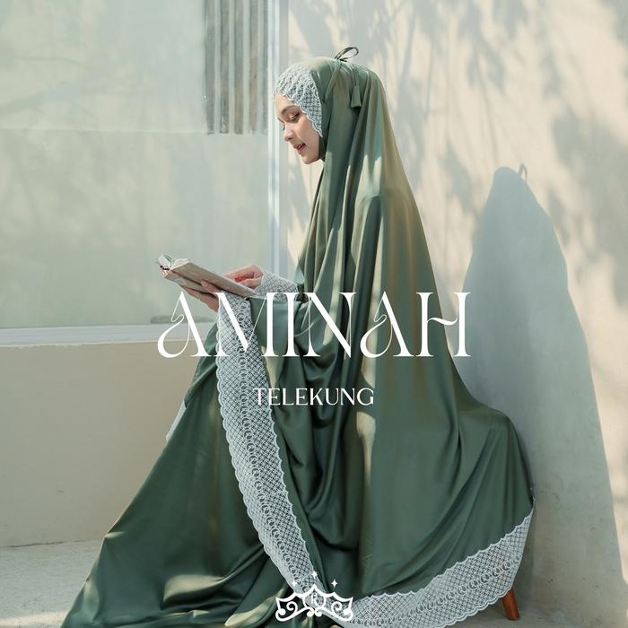 Kazami store Telekung Aminah ori | Mukena Armany silk jumbo Renda denaf.outfit