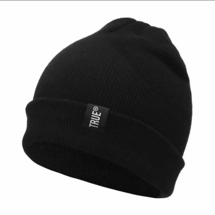 Topi Kupluk Pria Dewasa Rajut Wool True Winter Fashion Beanie Hat Ciput Cowo Cowok Laki Laki Distro 