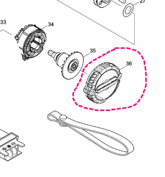 REAR COVER for Makita 458478-5 DTD171Z DTD171 No.36