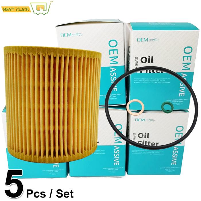 Set (5) 11427541827 Oil Filter untuk BMW X1 X3 X4 X5 X6 128i 335xi