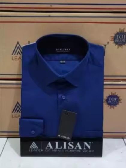Kemeja ALISAN Polos Pria Lengan Panjang Premium - Kemeja Polos Slimfit Lengan Panjang Motif Nyaman -