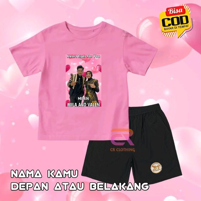Baju Setelan Kaos Anak Milen Mila Valen DANGDUT ACADEMY D7 PLAT E