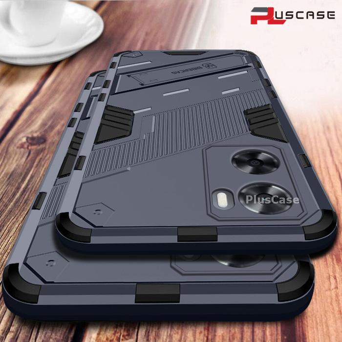 PlusCase for OPPO A57 4G A77s Stand Shockproof Phone Case Lens Camera