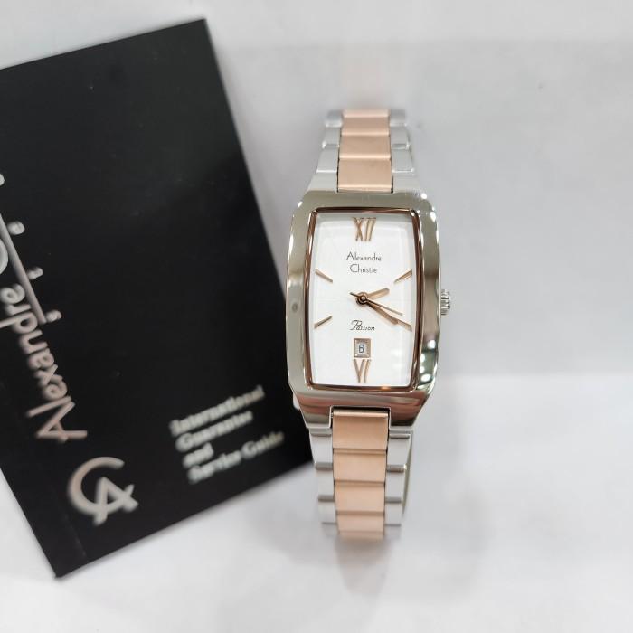 Jam tangan wanita Alexandre Christie AC 2455 AC2455 black - Silver rosegold