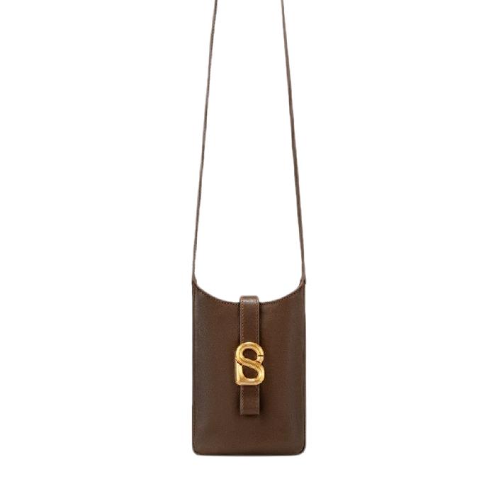 Tas Sling Wanita BUTTONSCARVES Lola Phone Bag - Dark Brown