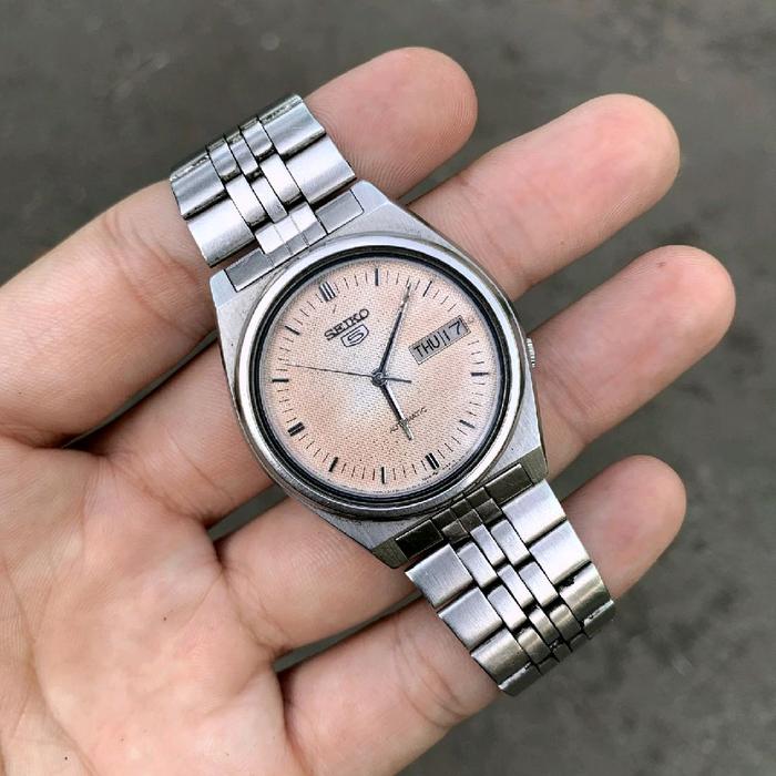 LAGI DIGORENG ! seiko 5 patina salmon dial 7009 automatic tropical aging jam tangan pria vintage jad