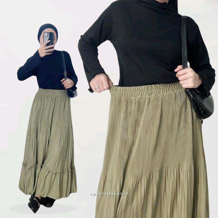 Rok Susun Plisket Panjang Pastelly