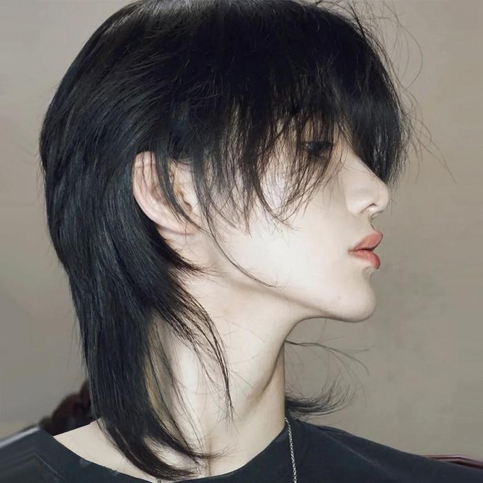 Wig, rambut pendek, mulut ekor serigala, kepala ikan, versi Korea, murid tampan cos, selebriti inter