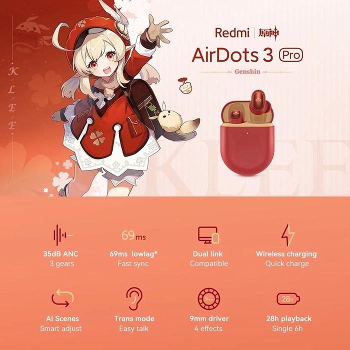 Xiaomi Redmi Airdots 3 Pro Headphones Genshin Impact Edition