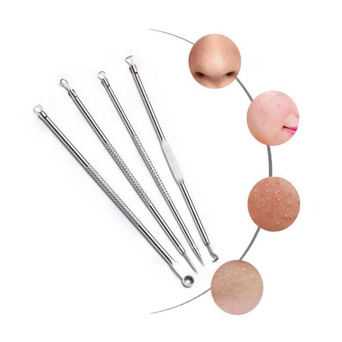 Alat Facial Pencet Komedo Dan Jerawat Set 4 in 1/Facial Cleaning Tools