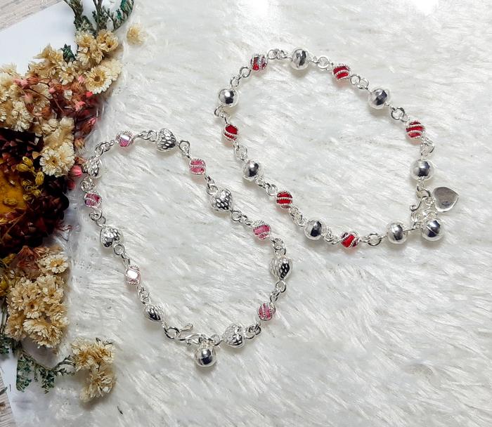 Gelang Perak Wanita Kembaran Besty Kembaran Ibu dan Anak Perempuan - Perak Asli
