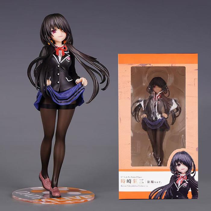 22.5cm Anime Tokisaki Kurumi Figures GK DATE A LIVE Figure Nightmare Kurumi Figurine School Uniform 