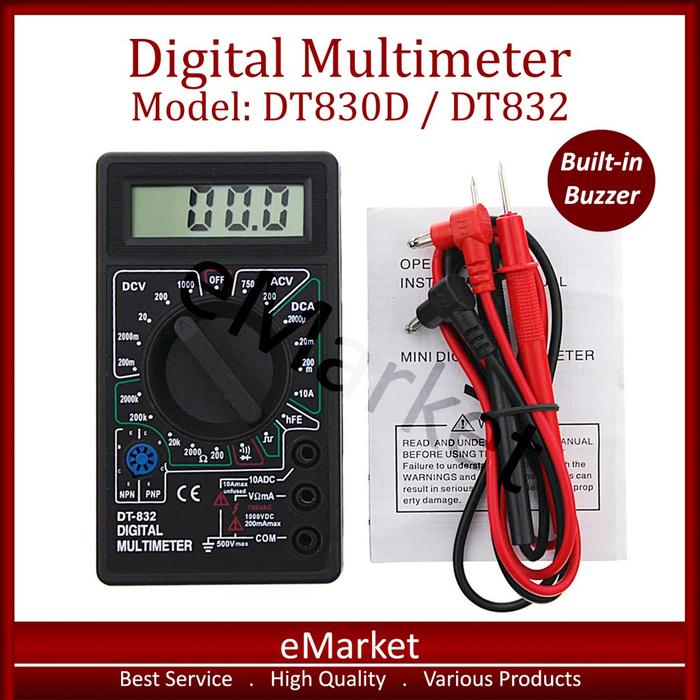 Multimeter Digital Buzzer DT830D DT832 / Avometer / Multitester / Multi Tester