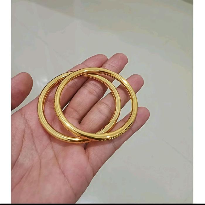 2pcs Gelang Kroncong Asli Titanium Anti Luntur Anti Karat Kualitas Terbaik untuk Perhiasan Tangan