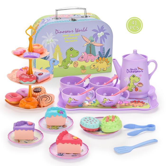 Girls Toys DIY Pretend Play Toy Simulation Tea Food Cake Set Play House Kitchen Afternoon Tea Game T