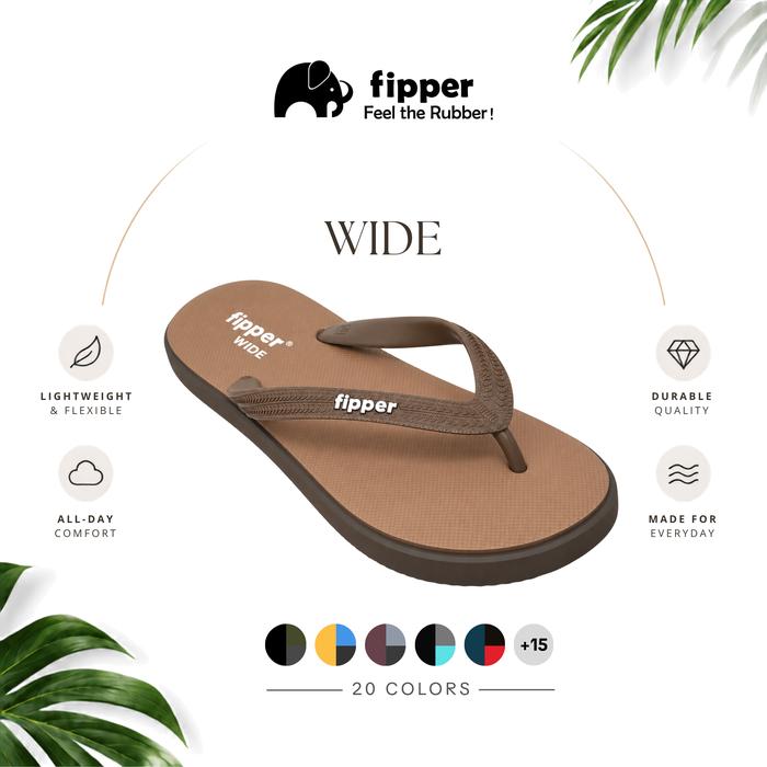 [FIPPER WIDE] - Sandal Jepit Anti Slip Pria Original Ringan Nyaman Hitam All Colours