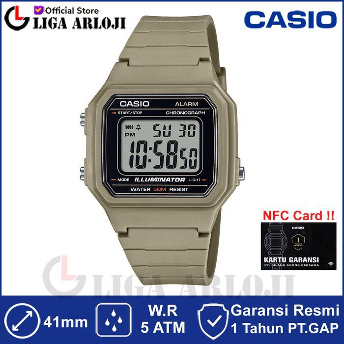 Casio W-217H-5AVDF Jam Tangan Pria Digital W-217H-5A Illuminator W217H