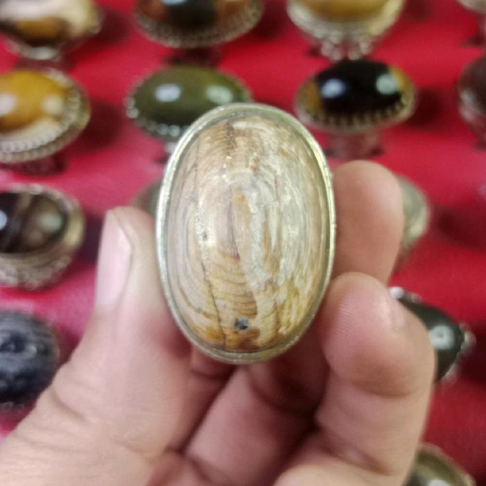 cincin batu akik posil kelor merah