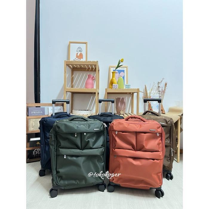 KOPER KAIN NYLON WATERPROOF KABIN 20 INCH RINGAN BANGET PREMIUM FABRIC SUITCASE TRAVELLING BUSINESS 