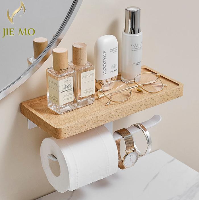 Log beech toilet roll box facial tissue paper holder toilet roll