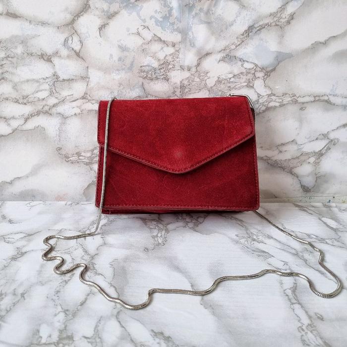 TAS SLING WANITA MIXOLOGY BLUDRU MERAH SECOND BRANDED / TAS SELEMPANG MINI PESTA WANITA