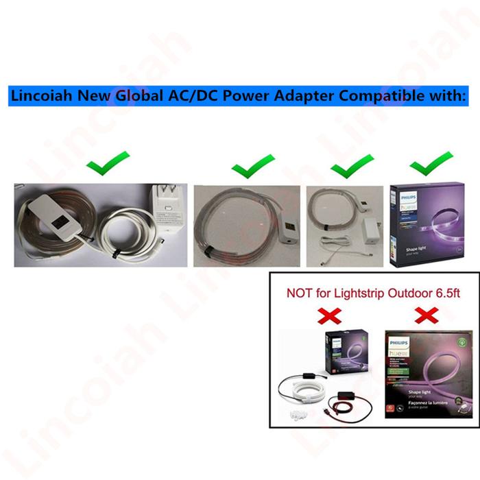 AC/DC Adapter For Philips Hue Gradient LightStrip 55" / 65" / 75"