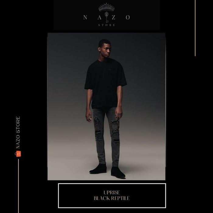 Uprise Denim Black Reptile  Jeans Celana