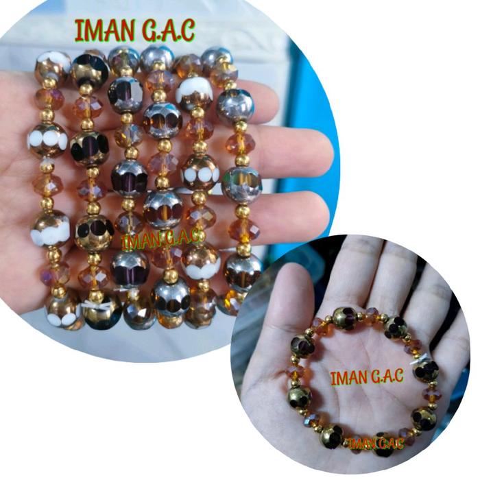 Gelang kristal dewasa. gelang kaca wanita. gelang india ampel