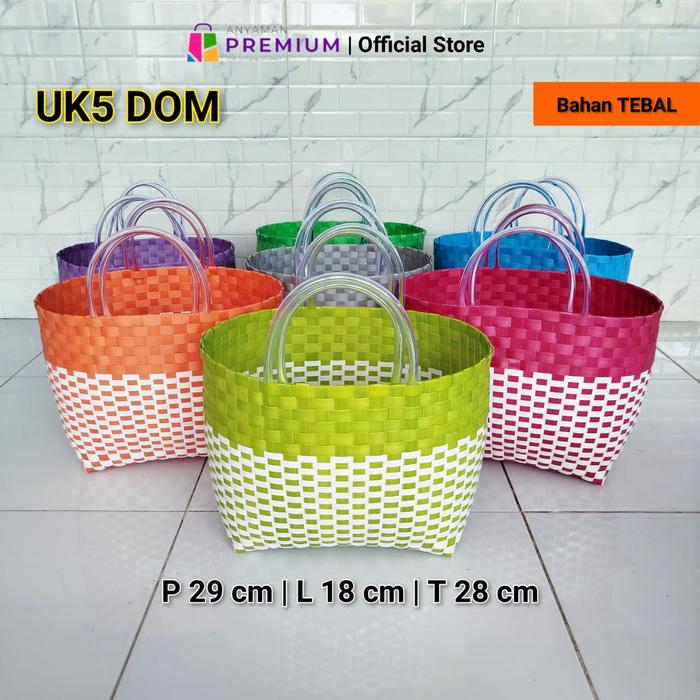 (UK5 Dominan) Tas belanja/ Tas pasar/ Tas wanita by Anyaman Premium