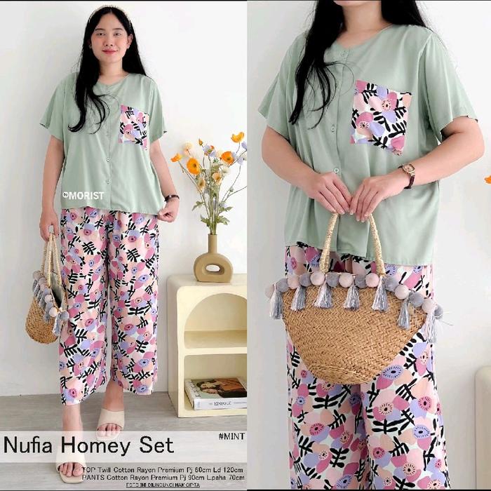 MOTIF WARNA RANDOM - Piyama Wanita Setelan Baju Tidur Wanita Setelan Baju Santai Wanita Bahan Katun 