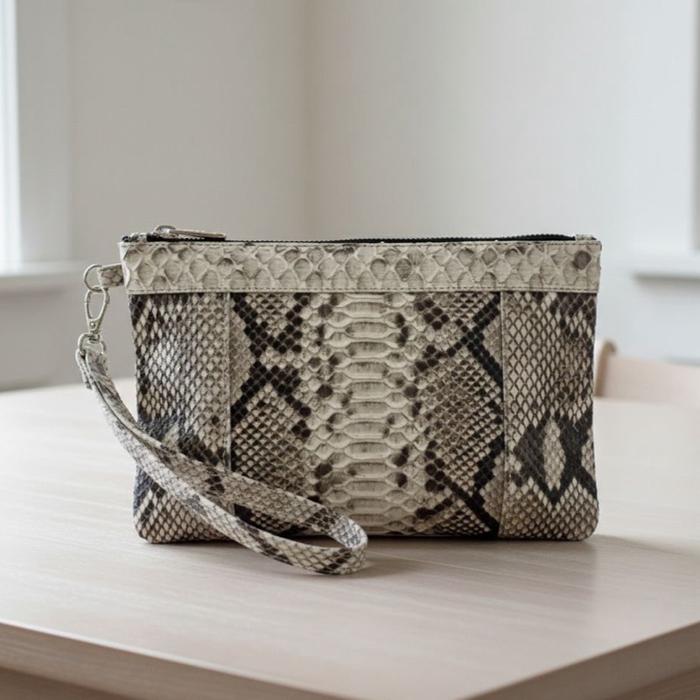 Hand Bag Pouch Kulit Asli 100% Original dari Kulit Piton Asli Bonus GARANSI SELAMA 2 TAHUN Kualitas 