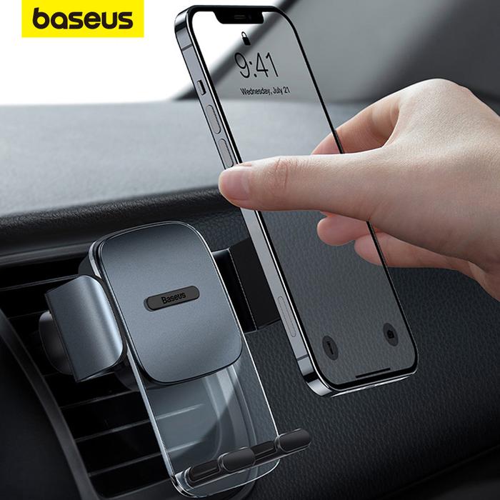 Baseus Car Phone Holder Clamp Air Vent Mount untuk iPhone Samsung