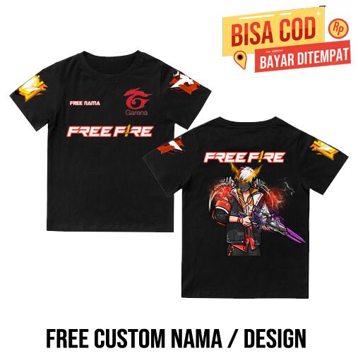 Kaos Anak Karakter Free Fire Versi SG Gun Evo Kaos FF Gratis Cetak Nama