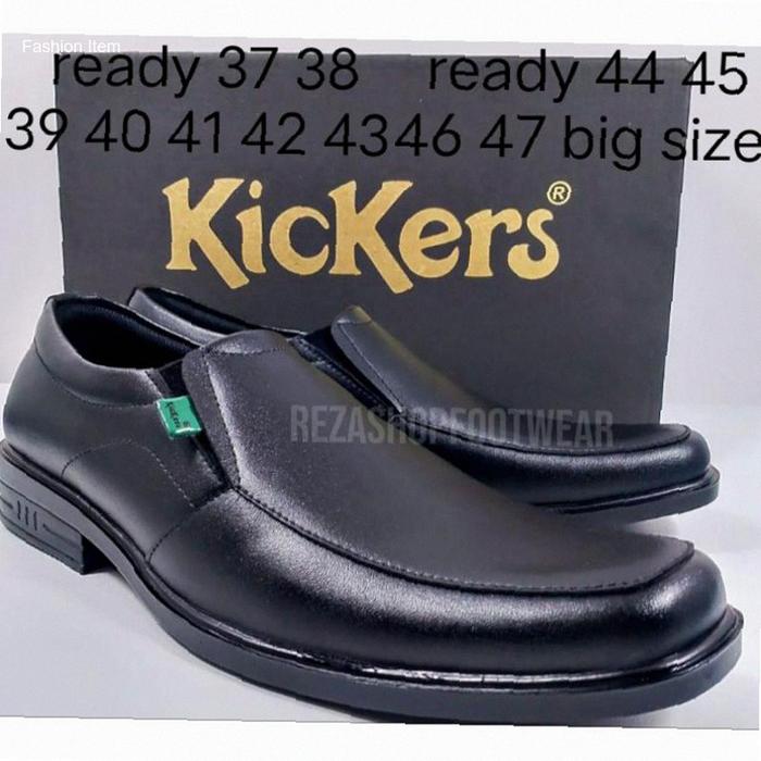 SEPATU FORMAL KICKERS PANTOFEL STEVEN KULIT WARNA HITAM PILIHAN KERJA KANTOR PRIA READY BIG SIZE UKU