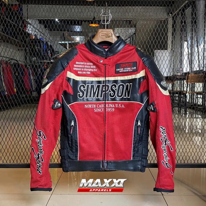 Jaket Motor Simpson | Carolina Red | BB (75kg-82kg) | Jaket riding | Original Simpson