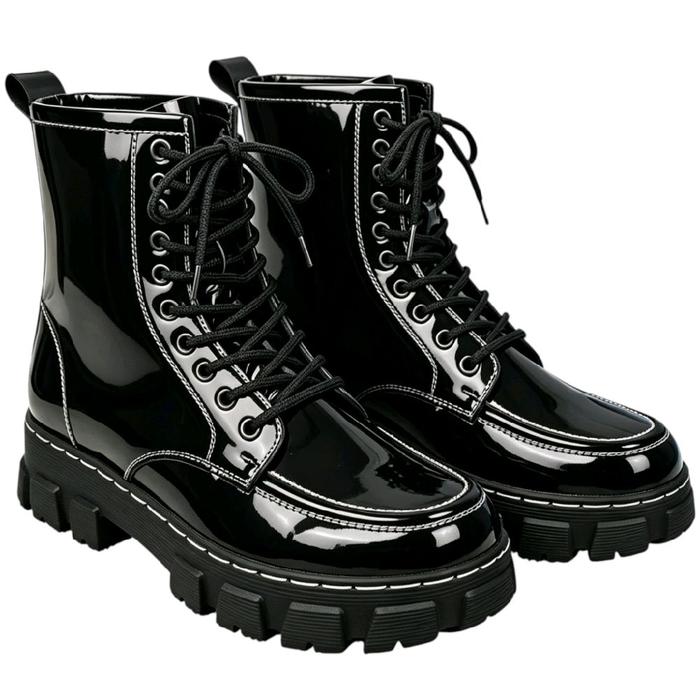 HARVEY - Sepatu Docmart Tinggi 10Hole Grace Kasual Wanita korea